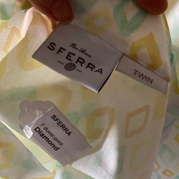 Sferra Geometrico Duvet Cover-Twin Size - Picture 6 of 7